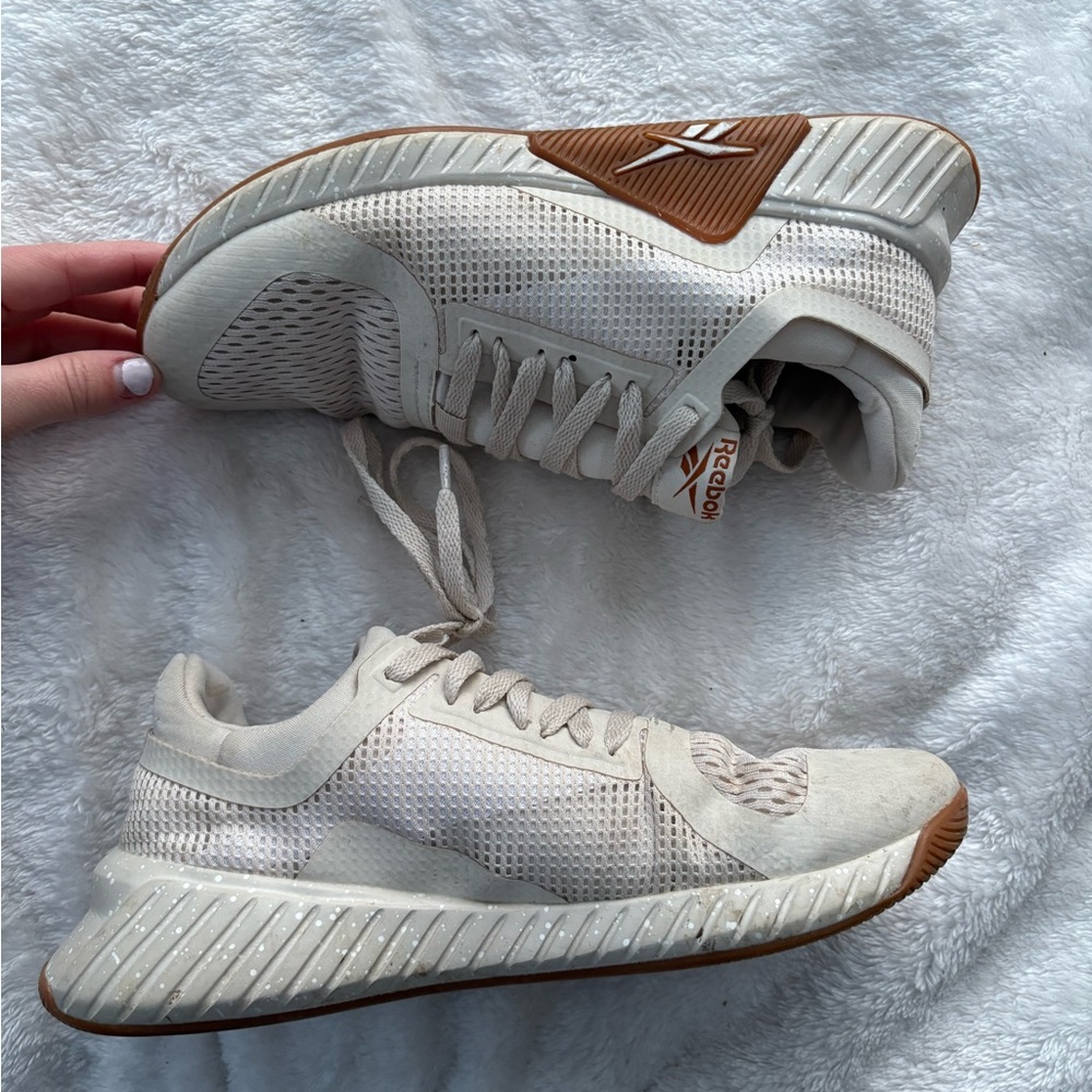 Reebok Cream and Brown Athletic Shoes